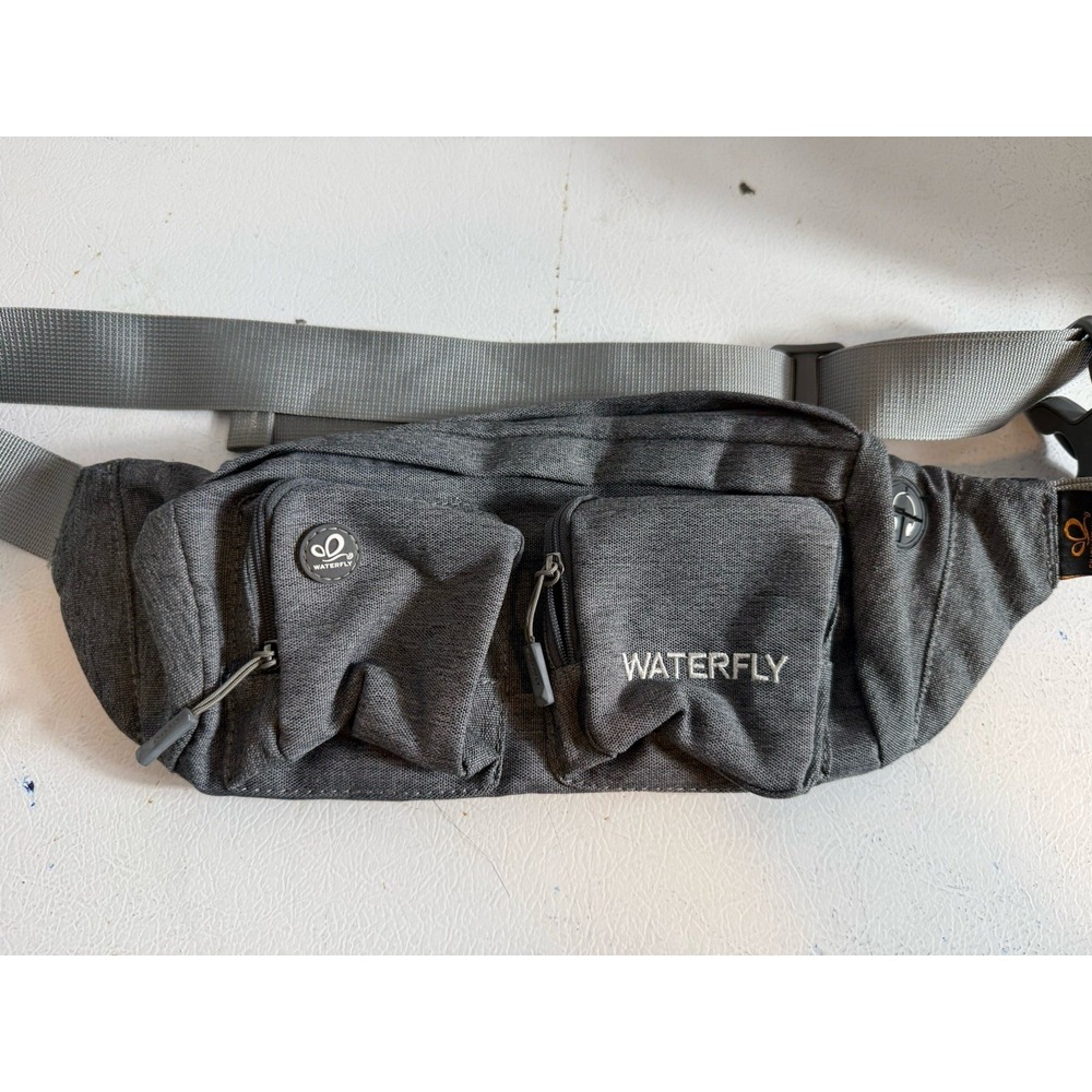 Waterfly Gray Fanny Pack Unisex Water Resistant Waist Bag Nylon Adjustable